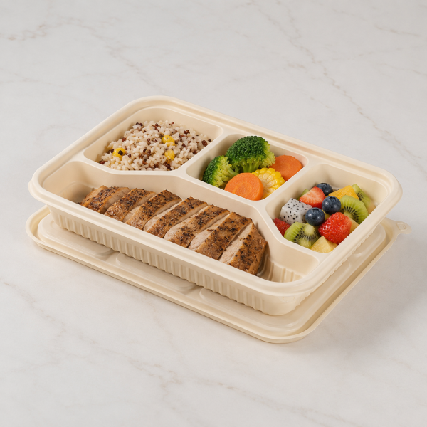 1000ml Four Compartment Cornstarch Food Container