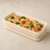550ml rectangular single compartment cornstarch food container with shrimp pasta meal