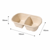 Dimensions of a two-compartment food container