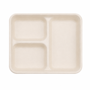 900 ml Three-Compartment Bagasse Food Container