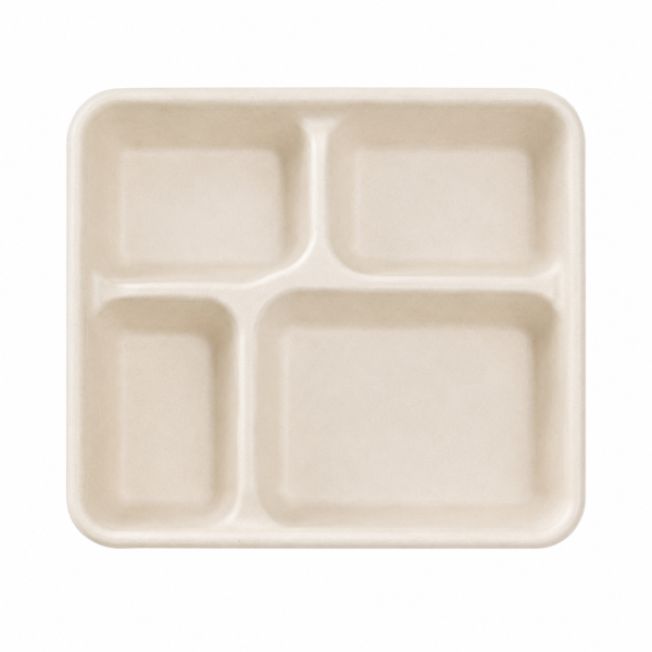 Top view showing four different food sections