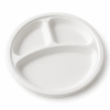 10 inch three compartment bagasse plate for meals