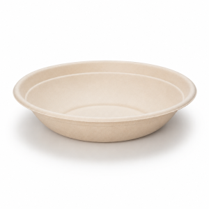 1000ml natural bagasse bowl front display for takeaway meal packaging