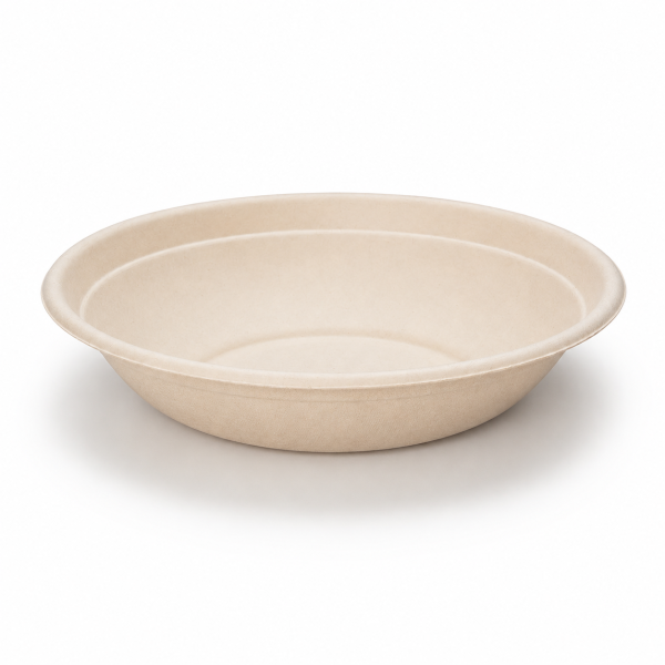 1000ml natural bagasse bowl front display for takeaway meal packaging