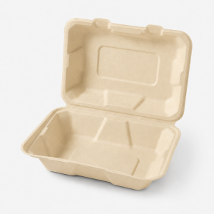 1000ml bagasse clamshell food container for takeaway meals