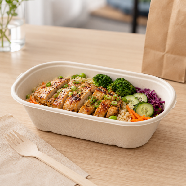 1000ml bagasse food box for takeaway meals