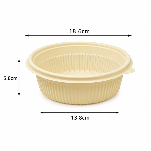 1000ml cornstarch bowl dimensions with 18.6cm diameter and 5.8cm height
