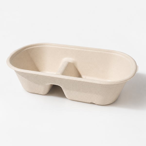 1000ml double compartment bagasse food box