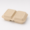 1000ml Two Compartment Bagasse Clamshell Food Container