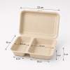 1000ml Two Compartment Bagasse Clamshell Food Container