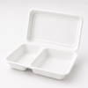 1000ml Two Compartment Bagasse Clamshell Food Container