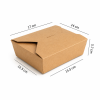 1080ml kraft paper food box dimensions with top bottom and height measurements
