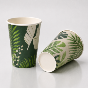 12oz paper cup bottom view with custom printed design