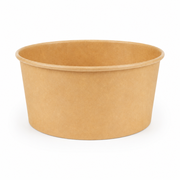 1300ml-round-kraft-paper-bowl-front-view 1300ml round kraft paper bowl front view for takeaway food packaging