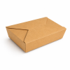 1480ml kraft paper takeaway food box closed front view for catering meals