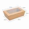 1600ml kraft salad box with clear window size