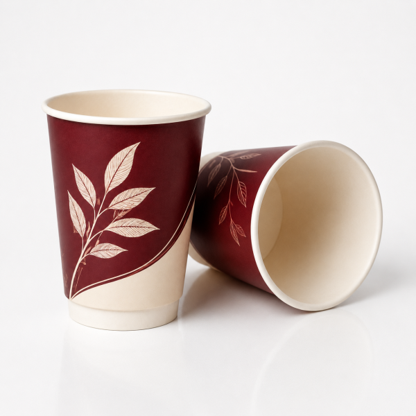 16oz double wall paper cup showing interior and rim