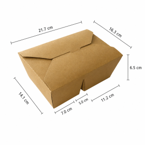 1900ml double compartment kraft food box dimensions