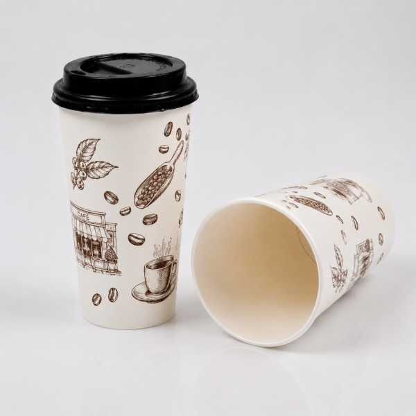 20oz tall paper cup showing inner rim and cup opening