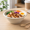 220ml bagasse bowl used for restaurant and takeaway meals