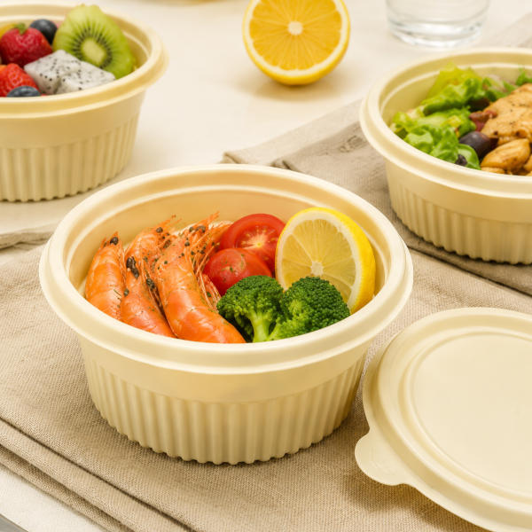 350ml compostable bowl for salad dessert and takeaway meals
