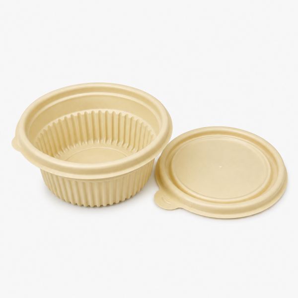 350ml cornstarch bowl bottom structure and ribbed design