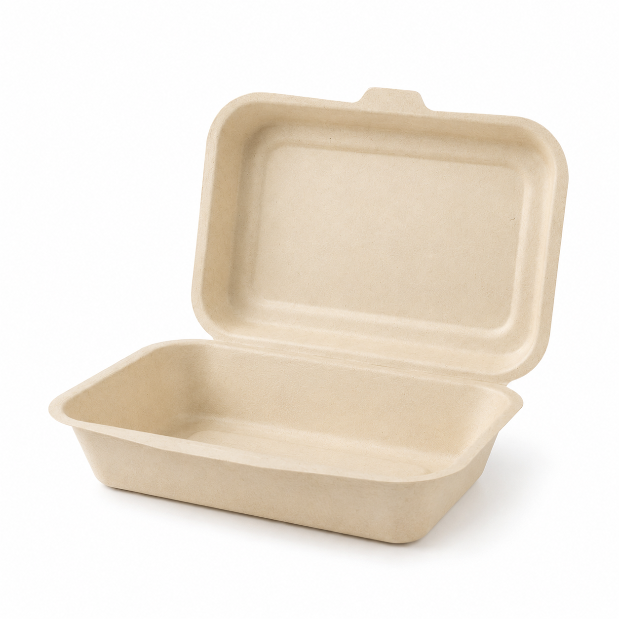 450ml bagasse clamshell food container for takeaway packaging