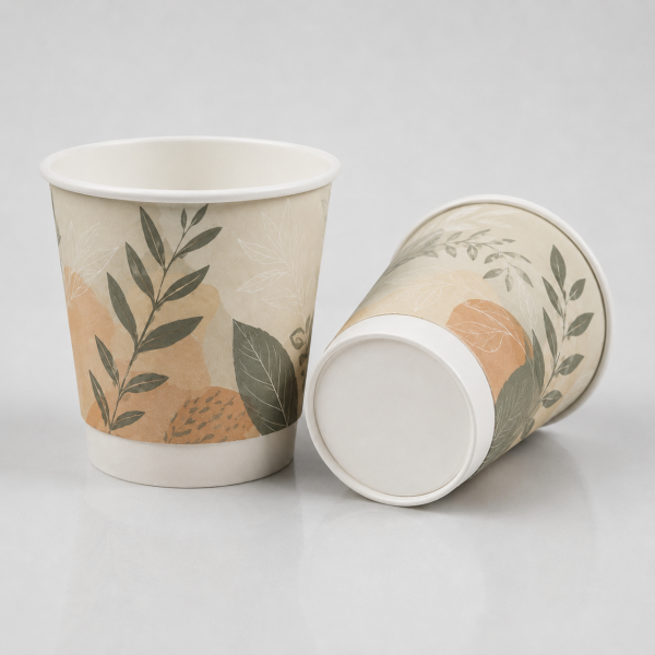 4oz double wall paper cup front view with bottom structure display