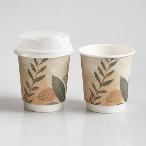 4oz double wall paper cup with custom printed design for beverage service