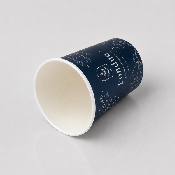 4oz custom logo paper cup showing inner lining and rim