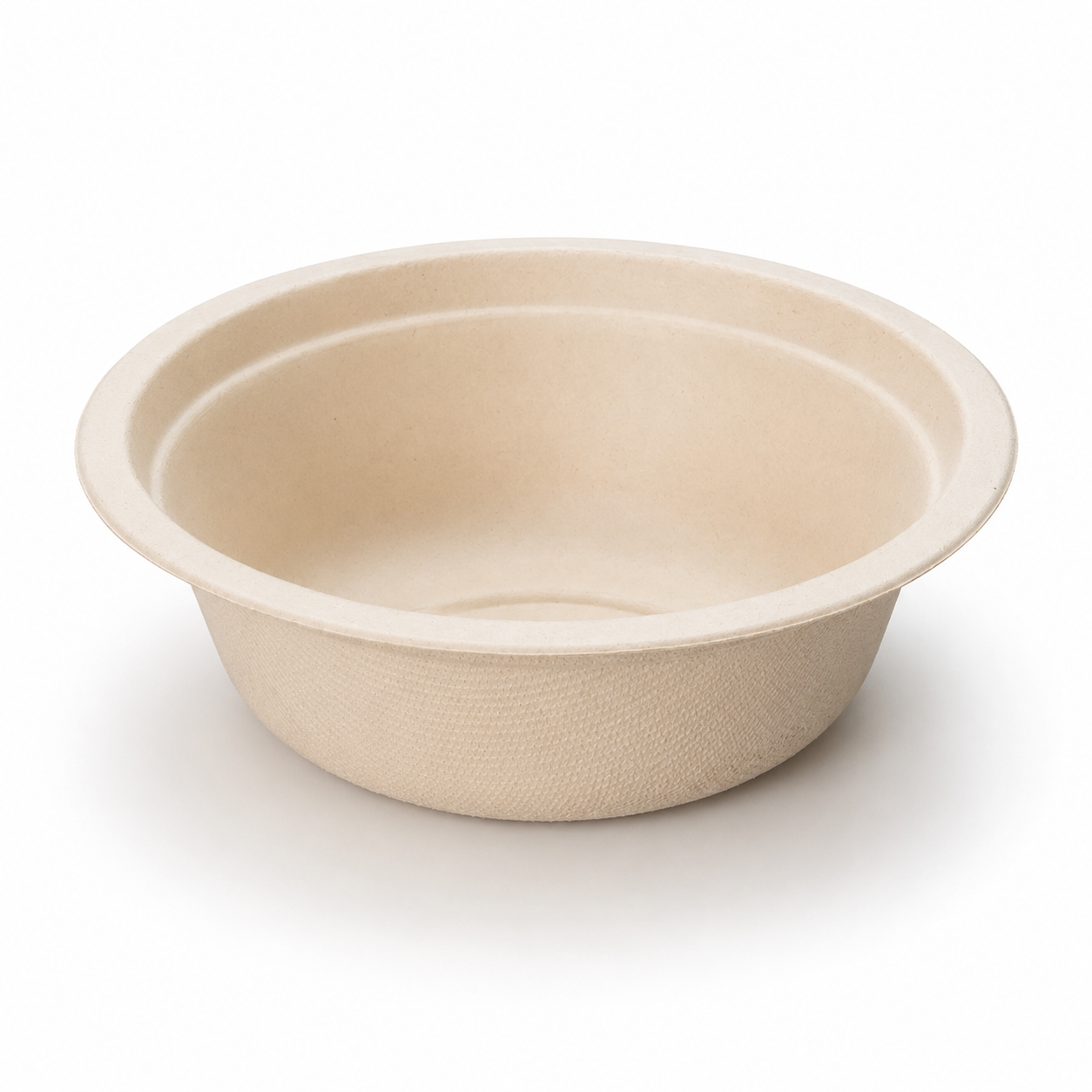 500ml natural bagasse bowl front view for takeaway food service