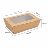 500ml kraft window salad box dimensions measuring 149 by 98 by 39 mm
