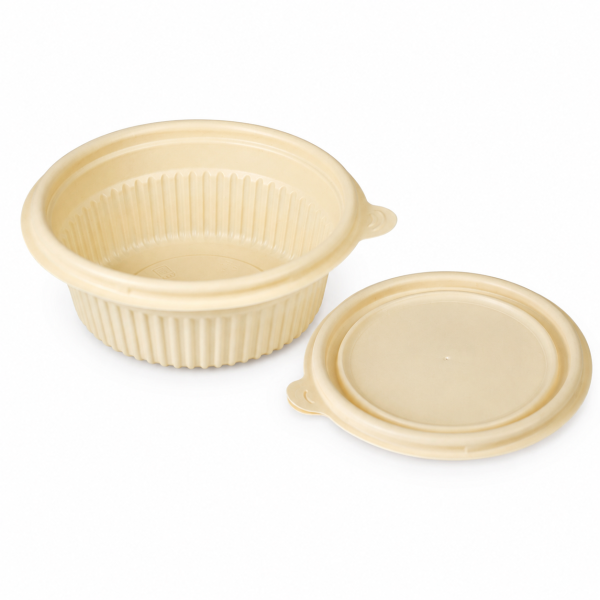 550ml cornstarch bowl interior view with matching lid