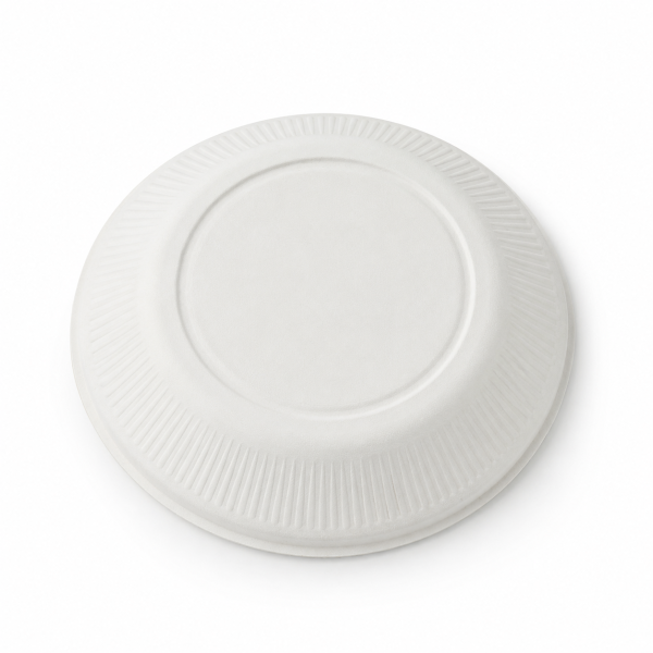 6 Inch Fluted Round Bagasse Plate