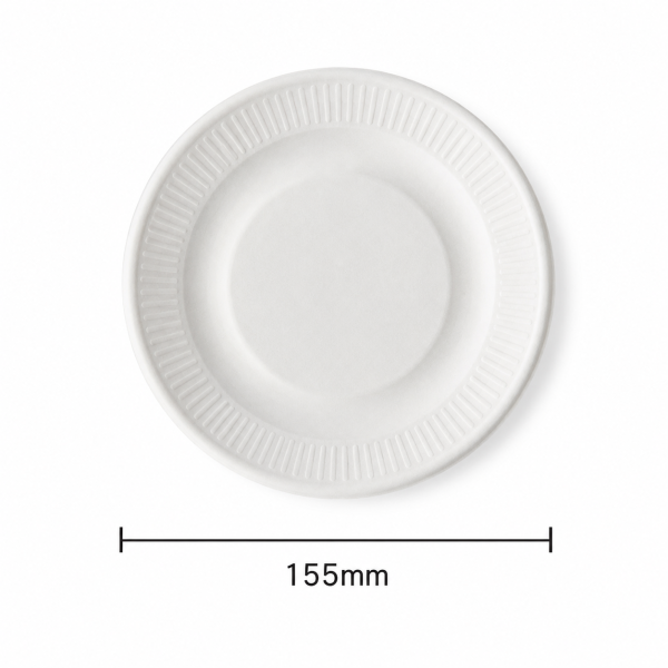 6 inch fluted round bagasse plate size details