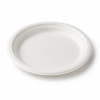 6 inch round bagasse plate front view