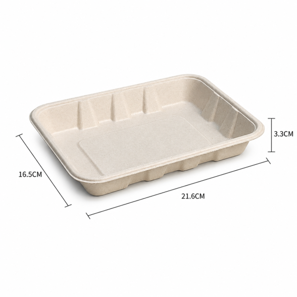 600ml Bagasse Food Tray