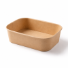 650ml rectangular kraft paper bowl front view for takeaway food packaging