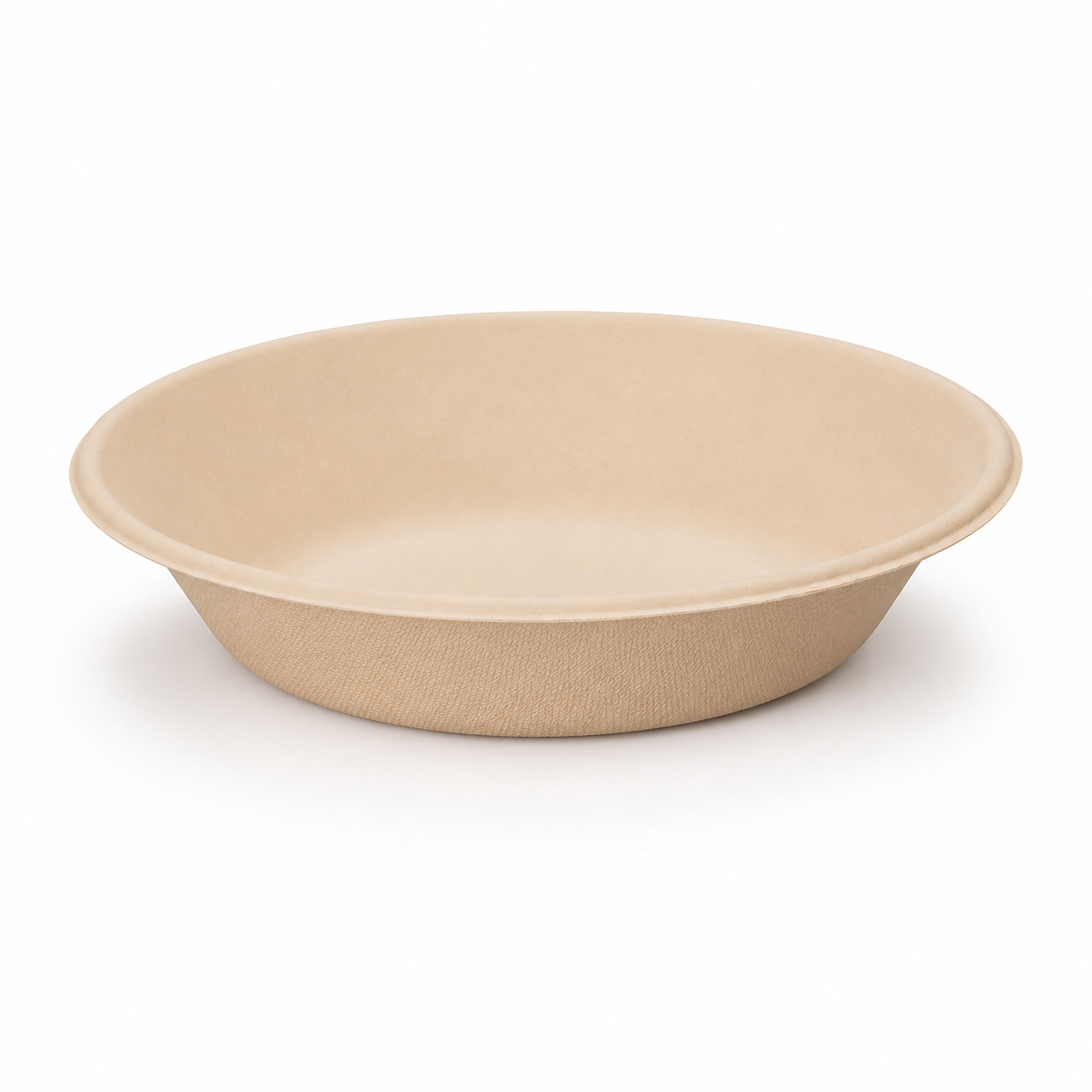 680ml natural bagasse bowl front view for takeaway and food service