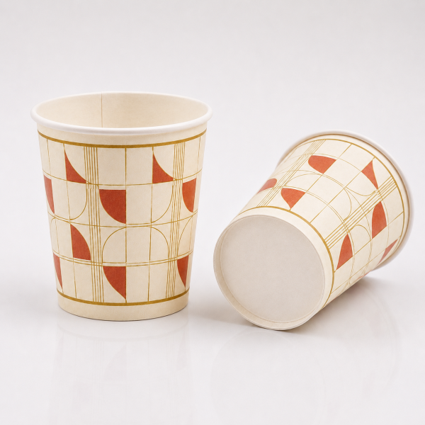 6oz paper cup bottom view with printed cup design
