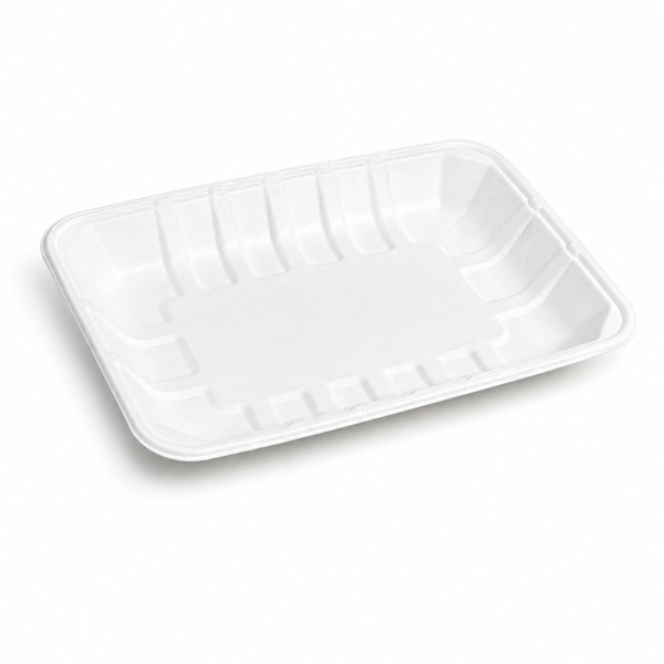 7 inch bagasse food tray shown from front on white background