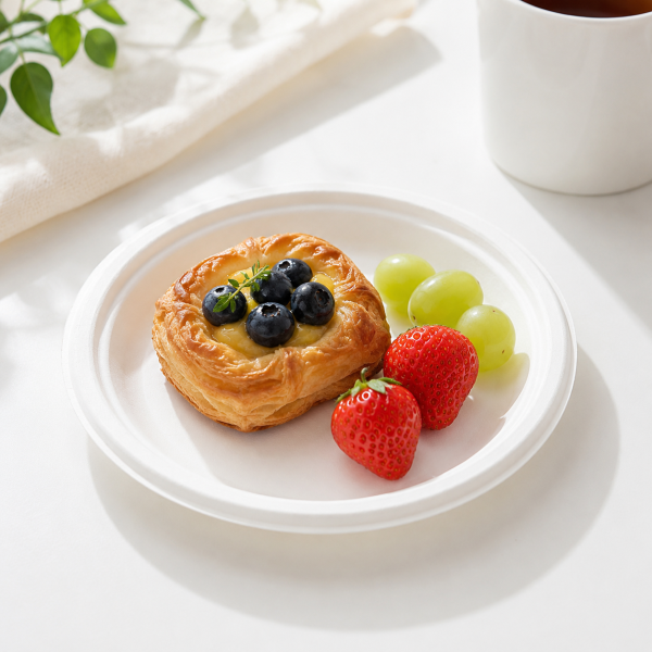 7 inch compostable plate for food serving and snacks