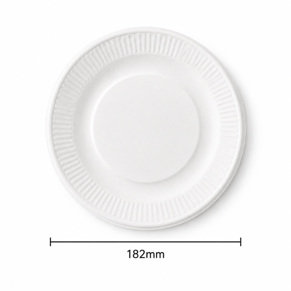 7 Inch Fluted Round Bagasse Plate