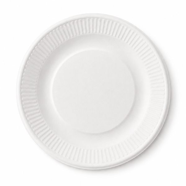 7 inch fluted round bagasse plate