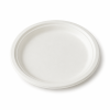7 inch round bagasse plate white disposable tableware