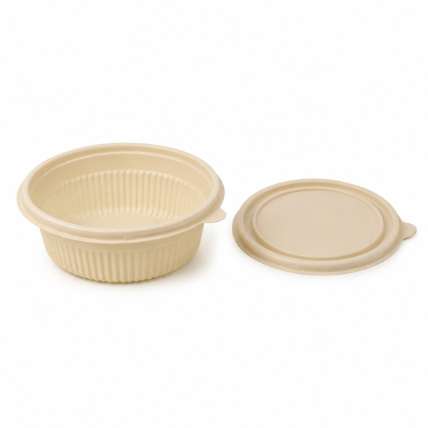750ml cornstarch bowl interior view with matching lid