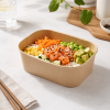 750ml-rectangular-kraft-paper-bowl-salmon-poke-use 750ml Rectangular Kraft Paper Bowl