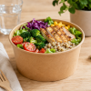 750ml round kraft paper bowl used for salad takeaway meal presentation