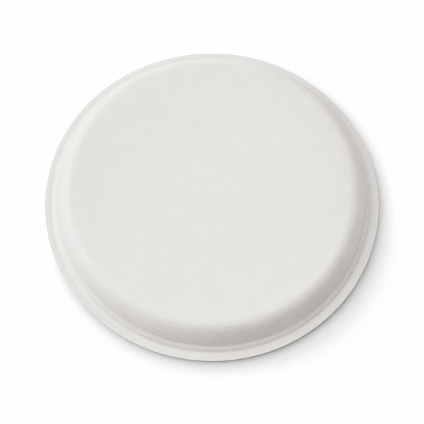 bottom view of 8 inch sugarcane bagasse plate design