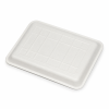 Underside of an 8 x 6 inch molded bagasse food tray